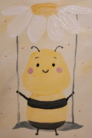 Bee sitting on swing