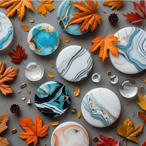Autumn Marble Art