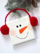 Snowman Mini Canvas with Earmuffs