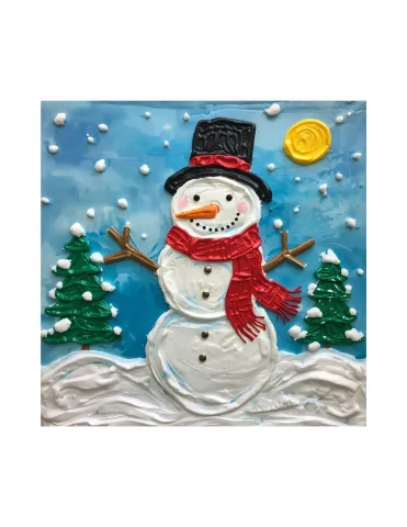Puffy Paint Snowman painting