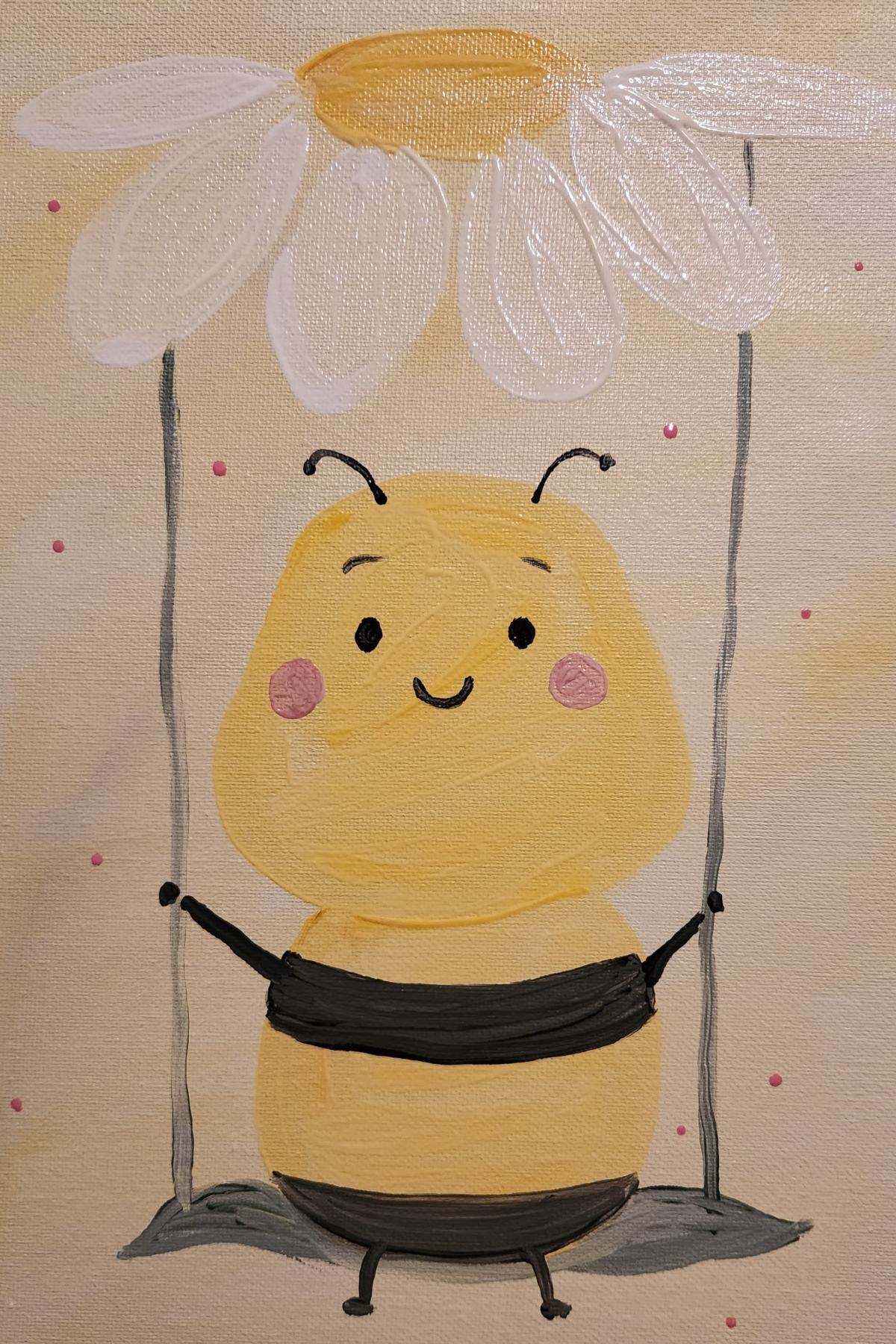 Bee sitting on swing