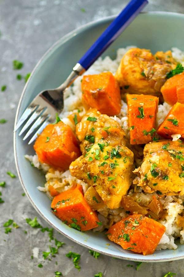 Aromatic Rice with Grilled Chicken and Sweet Potatoes