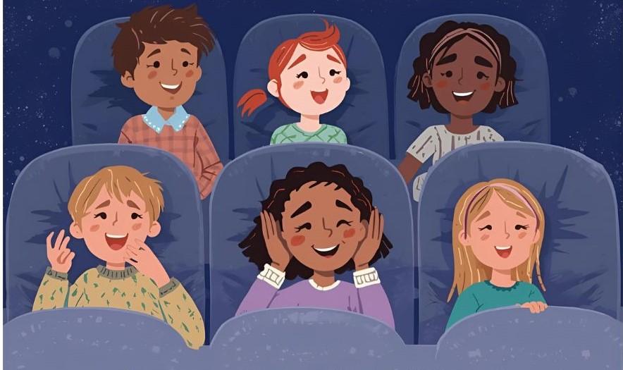 A sensory-friendly theater with sound and lights low for children.